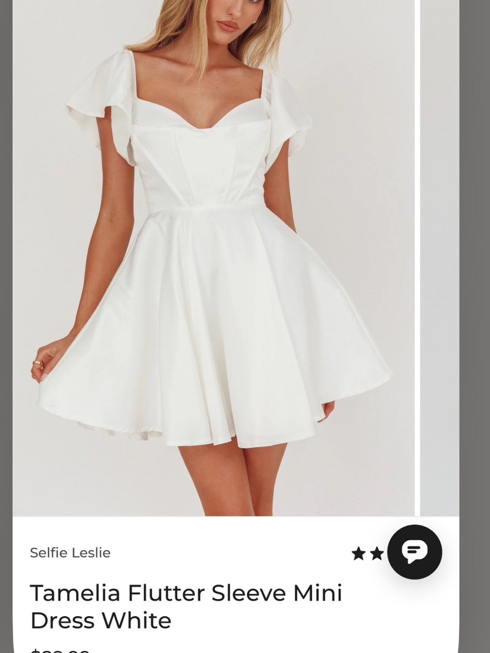 Tamelia Flutter Sleeve Neck Mini Dress L